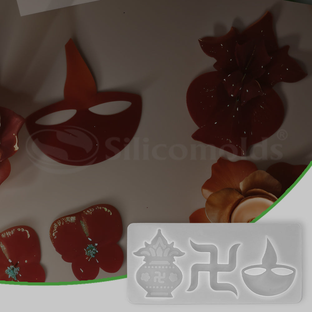 SILICOMOLDS - KALASH - DIYA - SWASTIK MOLD - URP149-RM